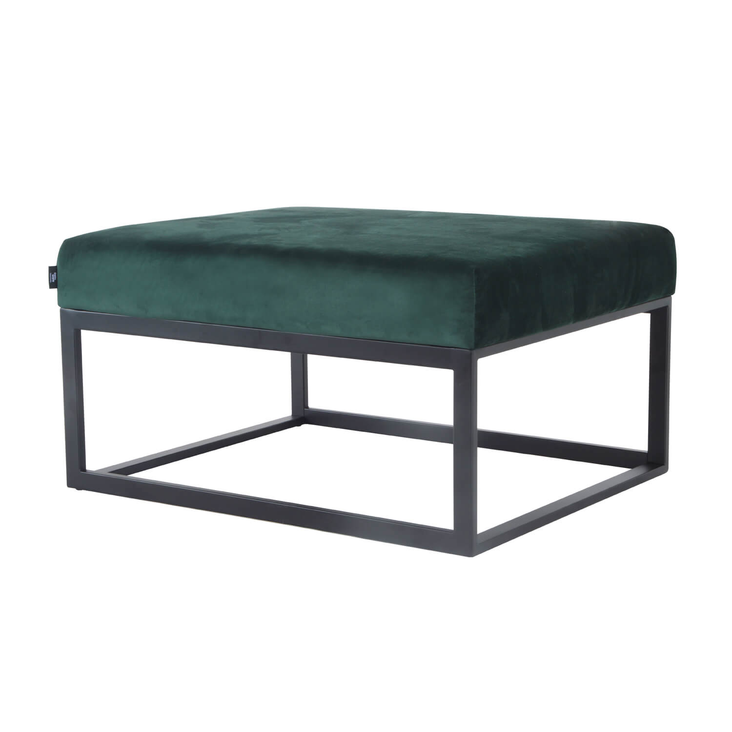 damiware Poef hocker voetenbank bijzettafel Velvet en Lederlook 75cm Otto – Velvet Donkergroen