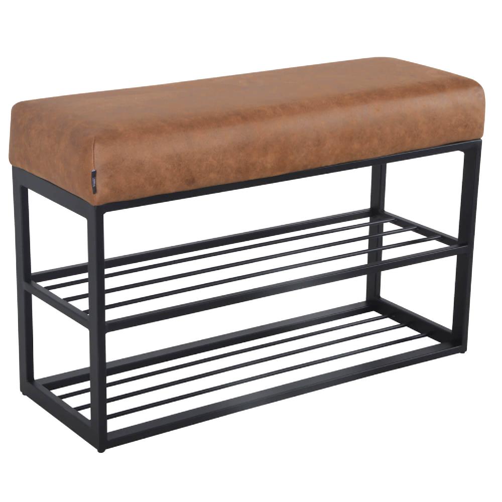 damiware Schoenenrek lederlook 80 x 30 cm Couchy – Cognac