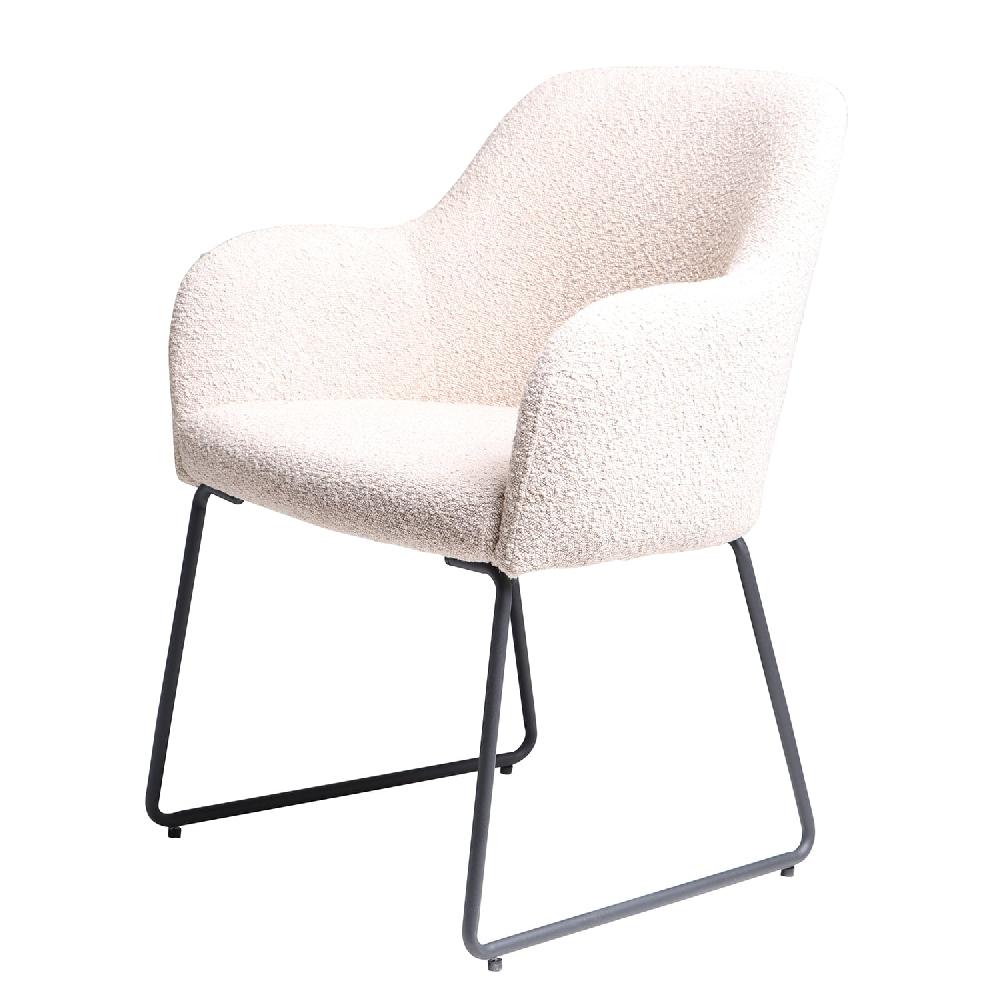 damiware Ted Slim Eetkamerstoel met armleuningen Bouclé – Taupe damiware Ted Slim Eetkamerstoel met armleuningen Bouclé – Taupe