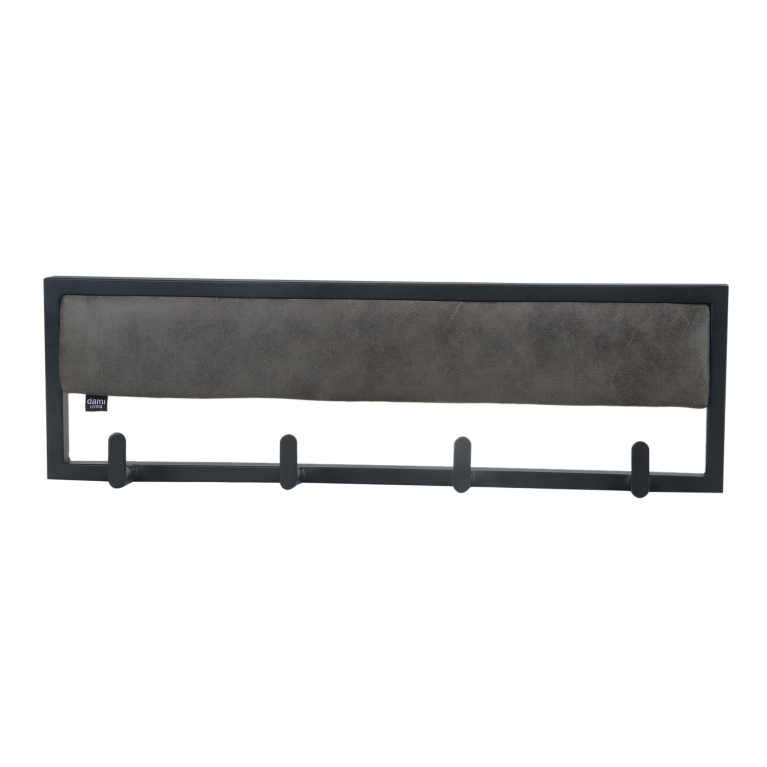 damiware Wandkapstok Coaty metaal met velvet of lederlook – Stone 60cm