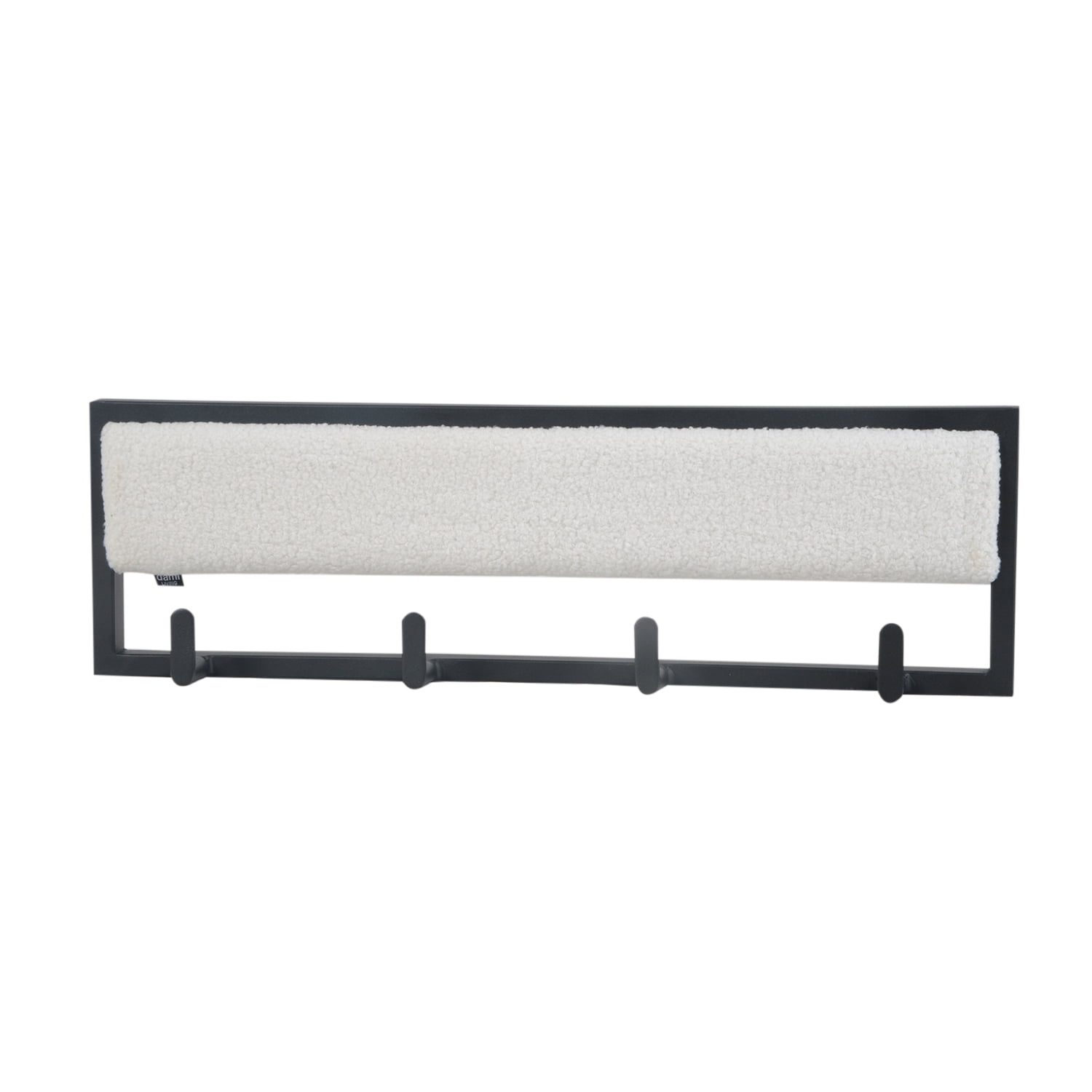 damiware Wandkapstok Coaty metaal met velvet of lederlook – Teddystof wit 60cm