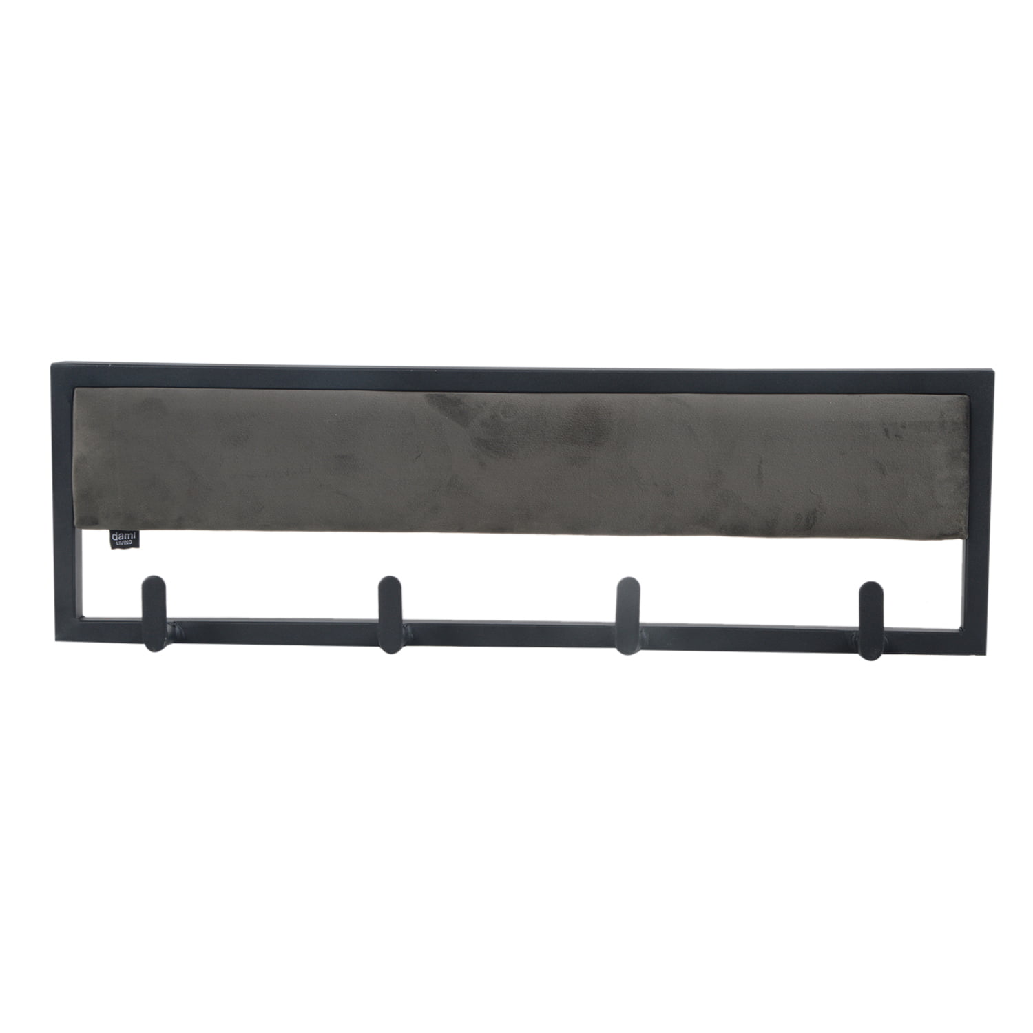 damiware Wandkapstok Coaty metaal met velvet of lederlook – Velvet Grijs 60cm