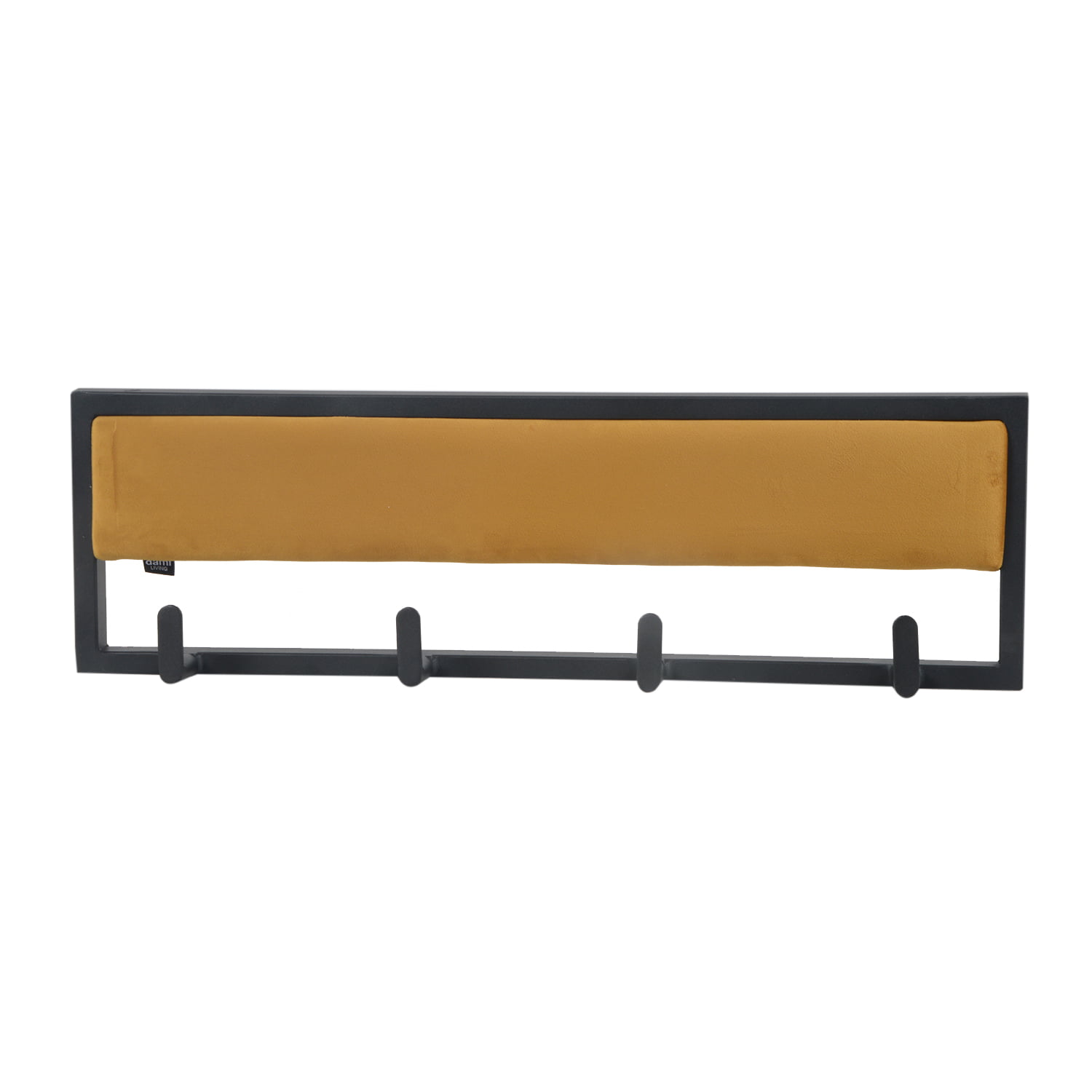 damiware Wandkapstok Coaty metaal met velvet of lederlook – Velvet Okergeel 60cm
