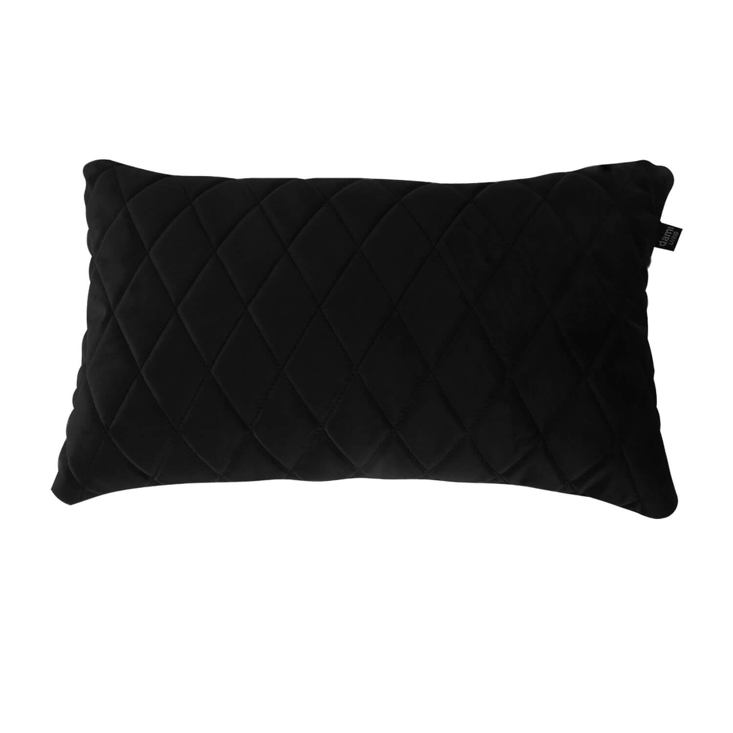 damiware woonkamer sierkussen geruit rechthoek 45x24cm Cushy – Velvet Zwart