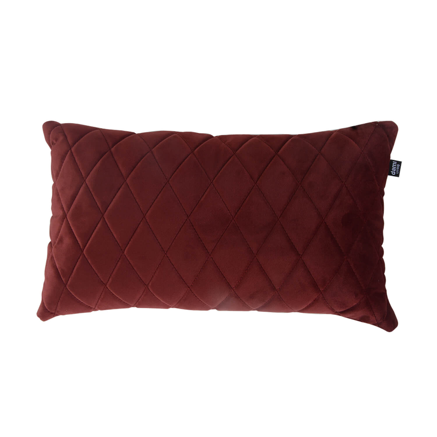 damiware woonkamer sierkussen geruit rechthoek 45x24cm Cushy – Velvet Bordeauxrood