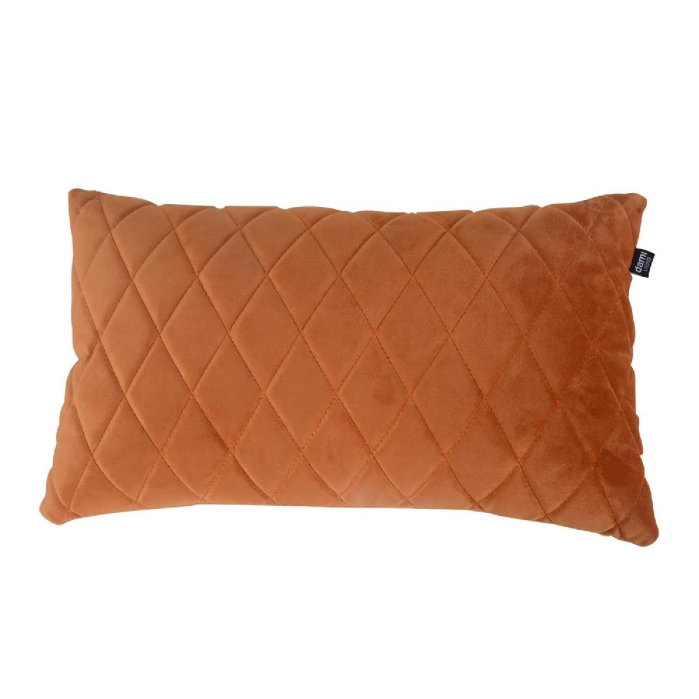 damiware woonkamer sierkussen geruit rechthoek 45x24cm Cushy – Velvet Oranje