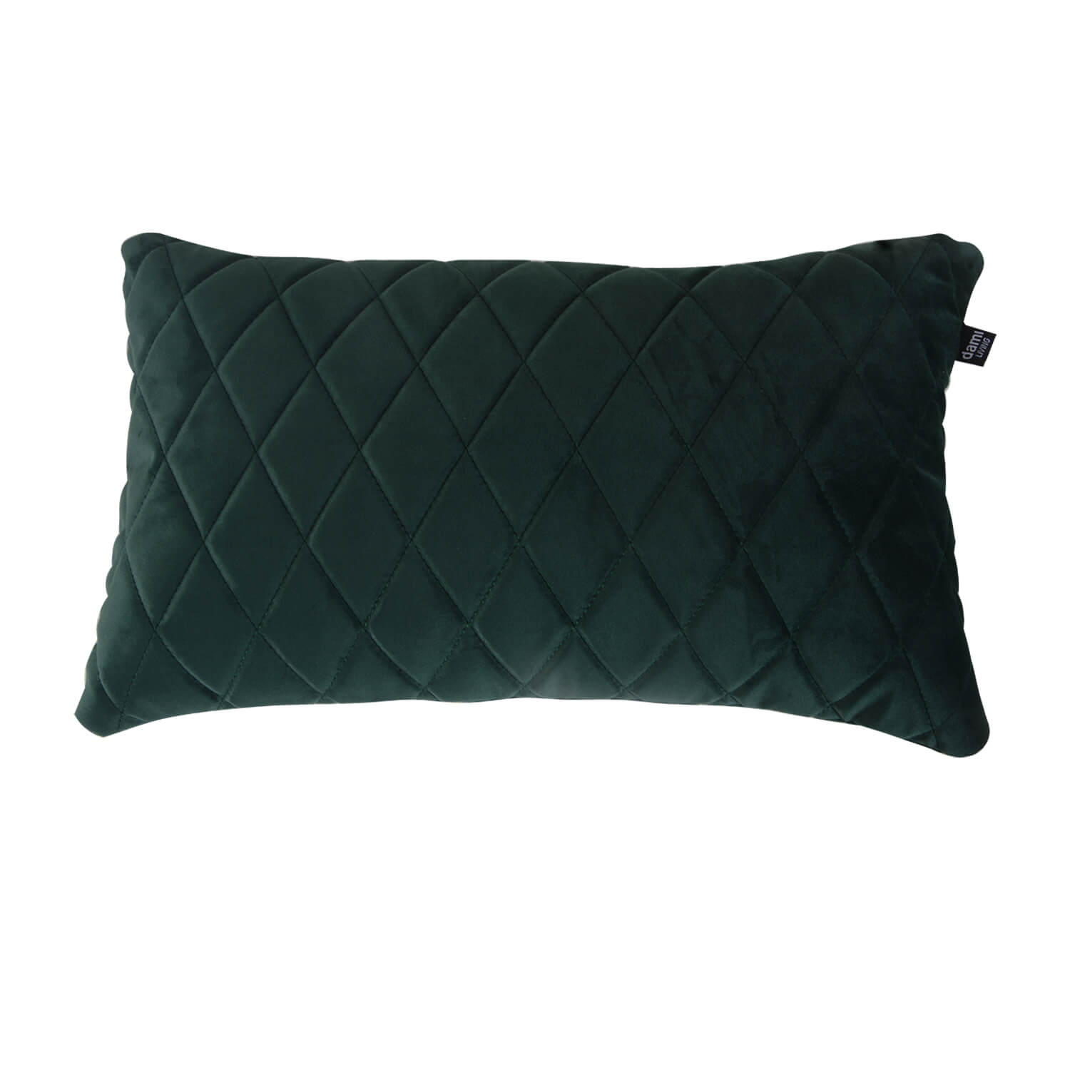 damiware woonkamer sierkussen geruit rechthoek 45x24cm Cushy – Velvet Donkergroen