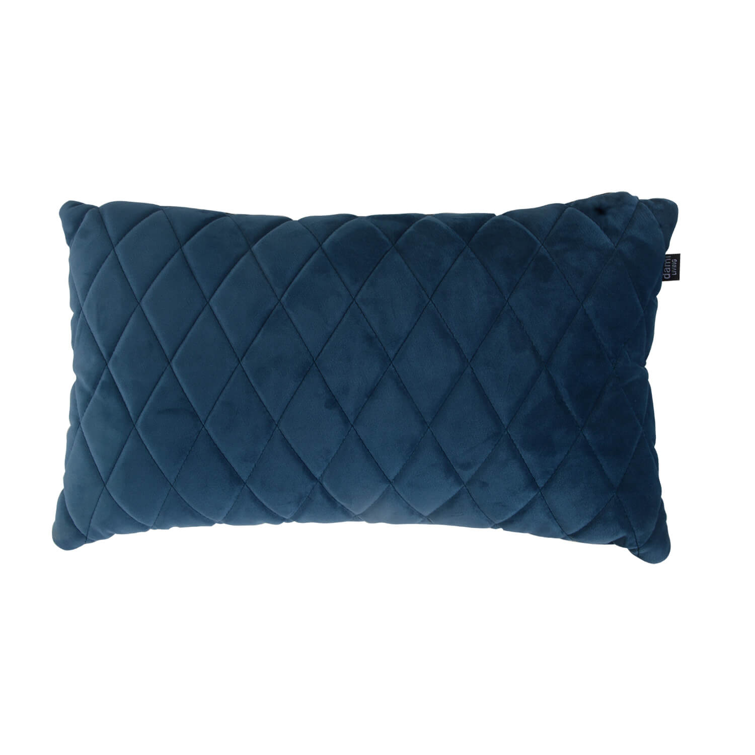 damiware woonkamer sierkussen geruit rechthoek 45x24cm Cushy – Velvet Blauw