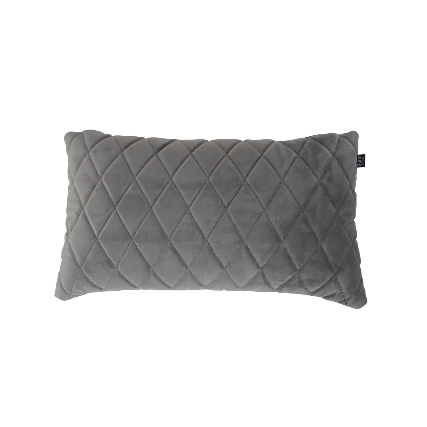damiware woonkamer sierkussen geruit rechthoek 45x24cm Cushy – Velvet Lichtgrijs