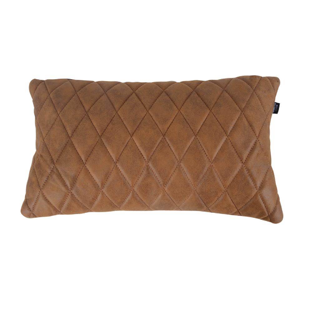 damiware woonkamer sierkussen geruit rechthoek 45x24cm Cushy – Cognac