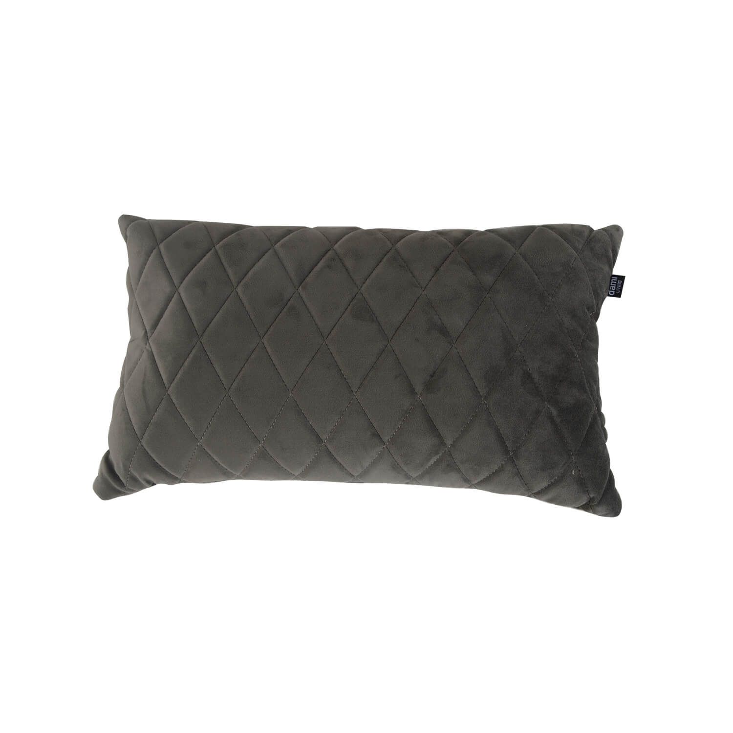 damiware woonkamer sierkussen geruit rechthoek 45x24cm Cushy – Velvet Grijs
