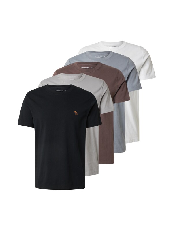 daniel hechter watches Abercrombie & Fitch Shirt in Duifblauw Cappuccino Lichtgrijs Wit