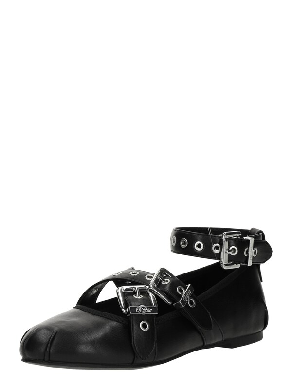 daniel hechter watches BUFFALO Ballerina met riempjes 'DAPHNE' in Zwart