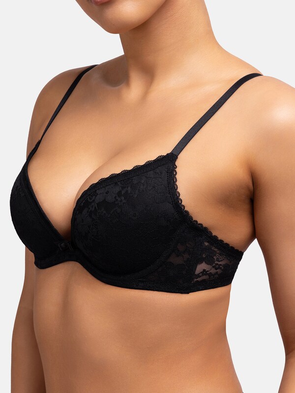 Daniel Hechter Watches Dorina Push-up BH 'SONIA' In Zwart Wit