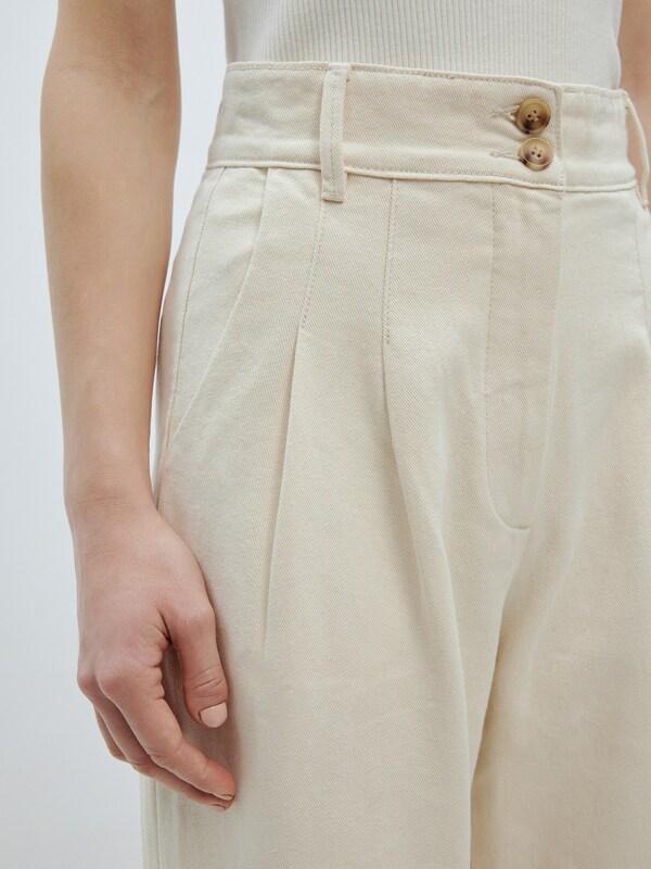 Daniel Hechter Watches EDITED Wide Leg Bandplooi Jeans 'Ellis' In Beige