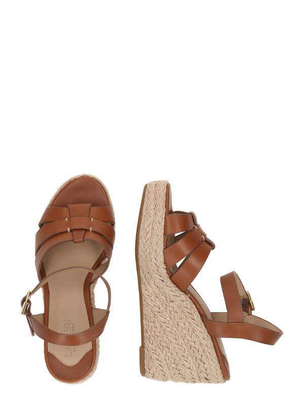 Daniel Hechter Watches Lauren Ralph Lauren Sandaal 'SOFFIA ESPDR-ESPADRILLES-WEDGE' In Bruin