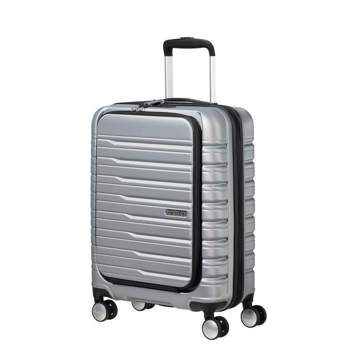 Daniel Ray American Tourister Flashline Spin. 55/20 Frontloader Cabin Trolley Sky Silver