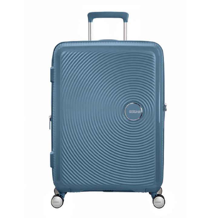 daniel ray American Tourister Soundbox Spinner 77 Expandable stone blue