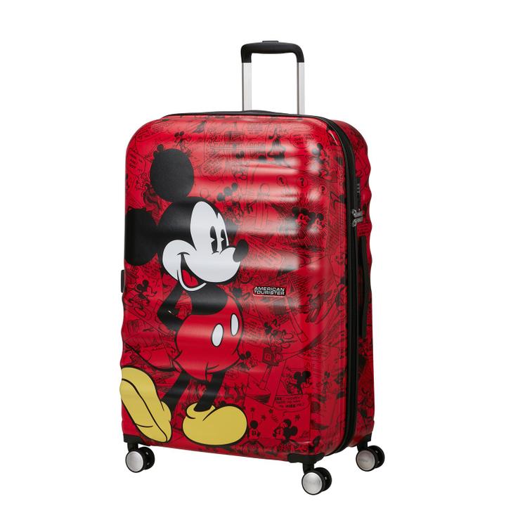 Daniel Ray American Tourister Wavebreaker Disney Spinner 77/28 TSA Mickey Comics Red
