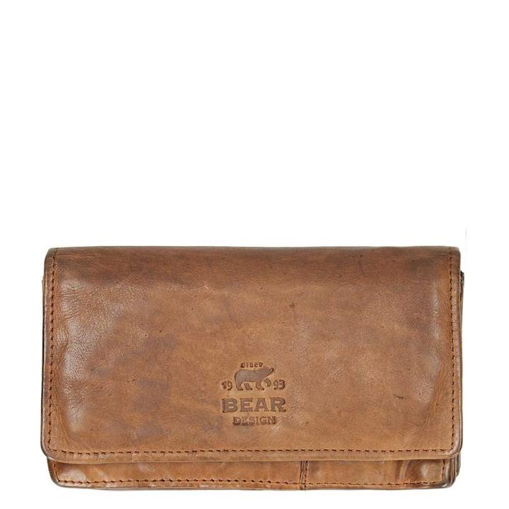 daniel ray Bear Design Cow Lavato Dames Portemonnee 12cc cognac