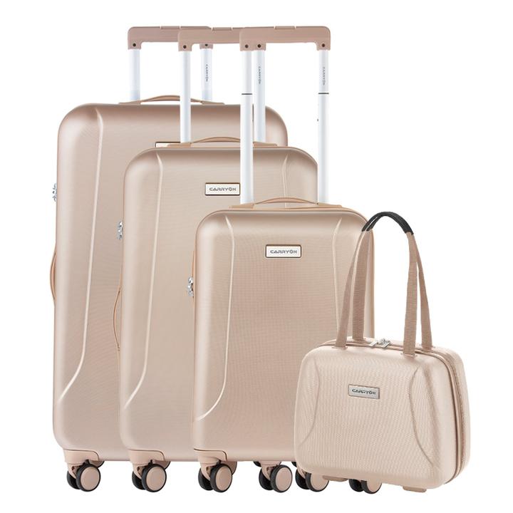 daniel ray CarryOn Skyhopper 4-Delige Kofferset Beautycase/S/M/L champagne