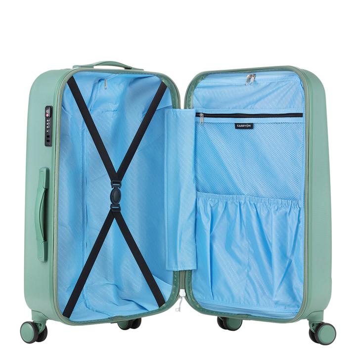 Daniel Ray CarryOn Skyhopper 4 Wiel Trolley 55 + Beautycase Set Olive