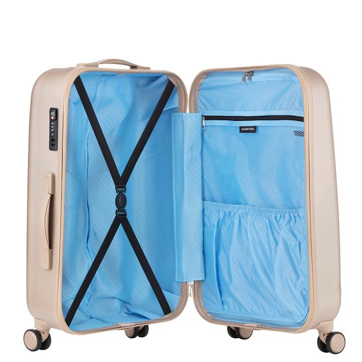 Daniel Ray CarryOn Skyhopper 4 Wiel Trolley 55 + Beautycase Set Champagne