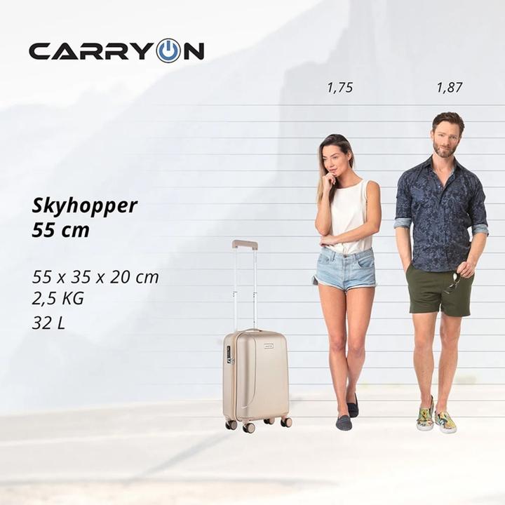 Daniel Ray CarryOn Skyhopper 4 Wiel Trolley 55 Champagne