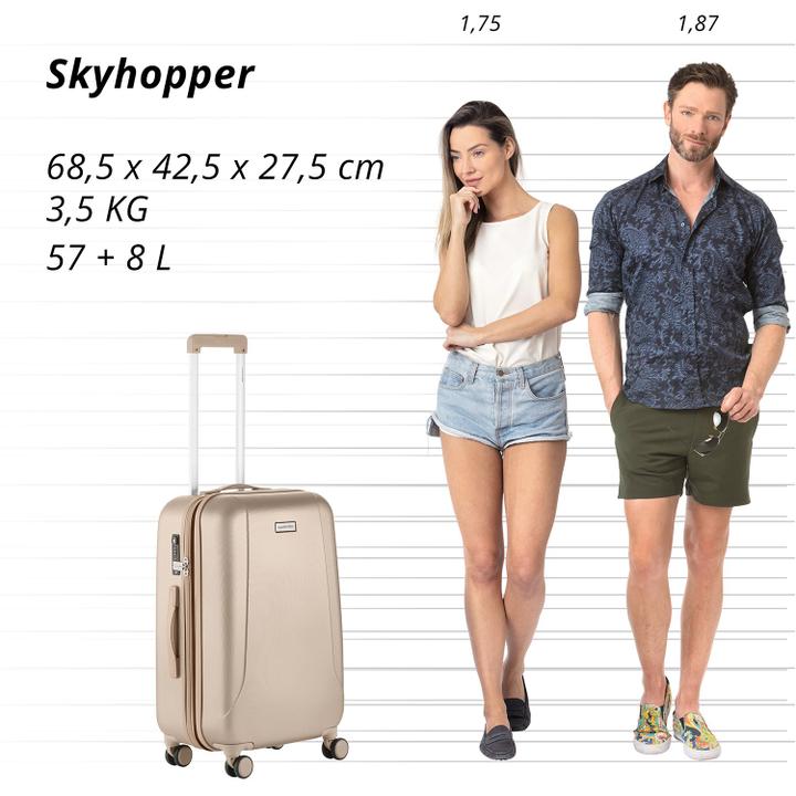 Daniel Ray CarryOn Skyhopper 4 Wiel Trolley 68 Expandable Champagne