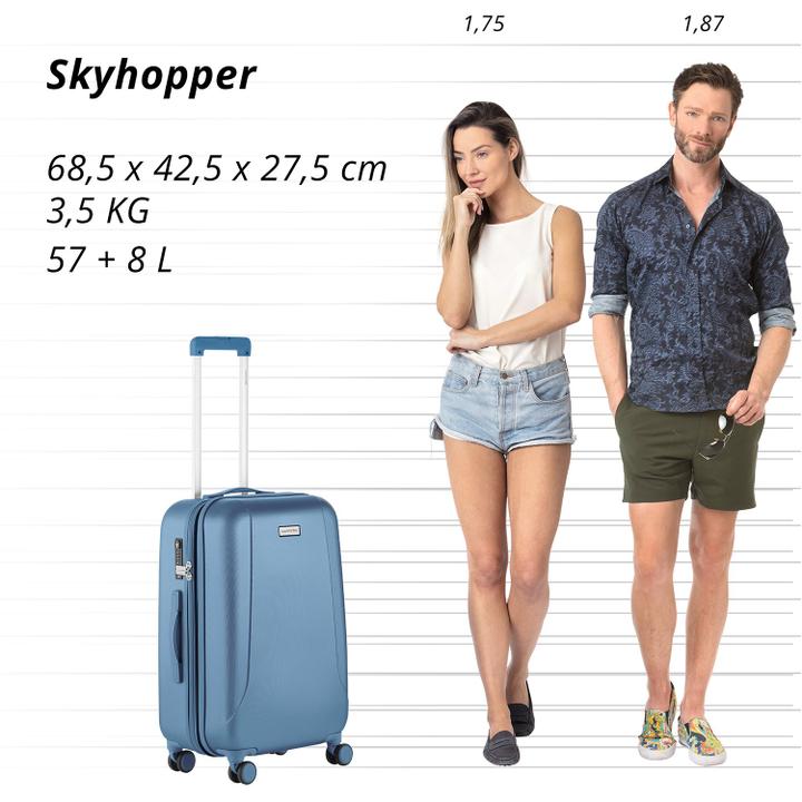 Daniel Ray CarryOn Skyhopper 4 Wiel Trolley 68 Expandable Cool Blue