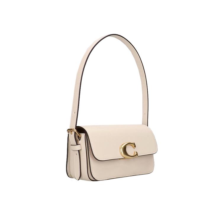 Daniel Ray Coach Refined Calf Leather Zoe Shoulder Bag Chalk