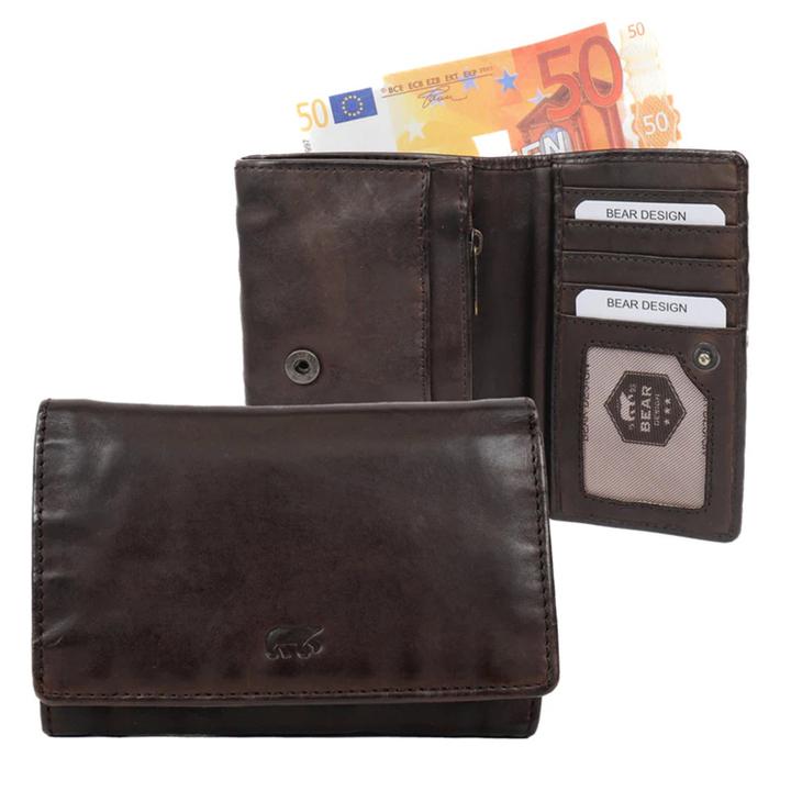 Daniel Ray Bear Design Cow Lavato Wallet Brown