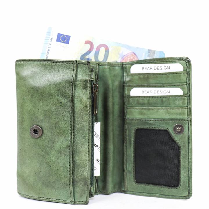 Daniel Ray Bear Design Flappie Portemonnee Green
