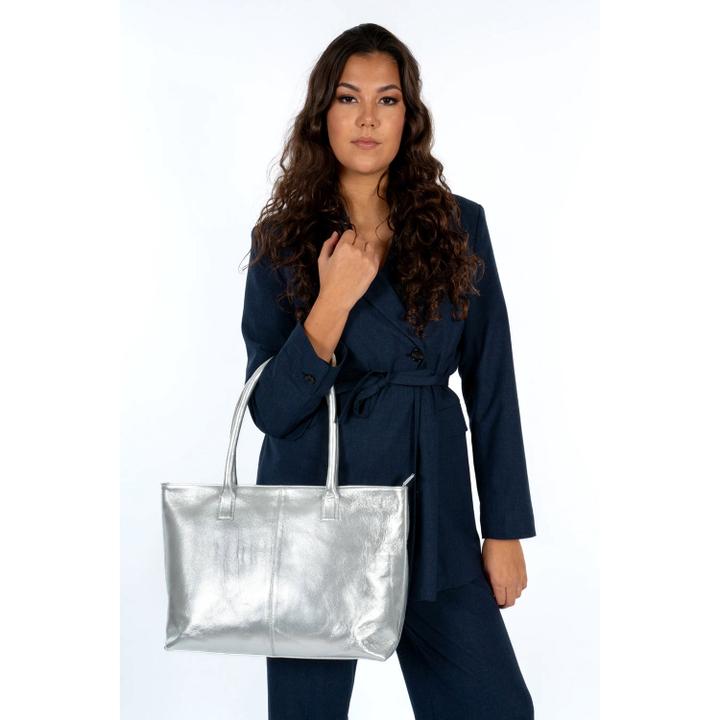 Daniel Ray Chabo Metallic Shopper Metallic Silver