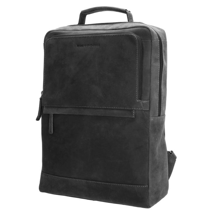 Daniel Ray Hide & Stitches Idaho Rustic Rugzak Zwart