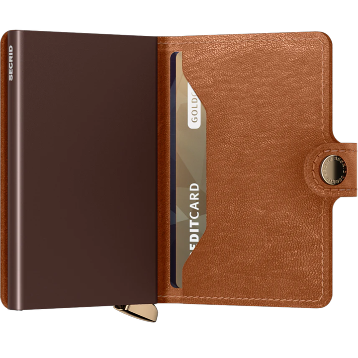 Daniel Ray Secrid Miniwallet Emboss Lines Cognac