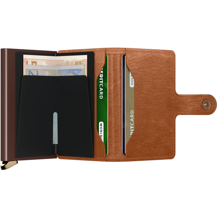 Daniel Ray Secrid Miniwallet Emboss Lines Cognac