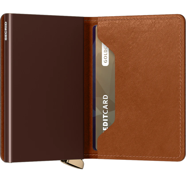 Daniel Ray Secrid Slimwallet Emboss Lines Cognac