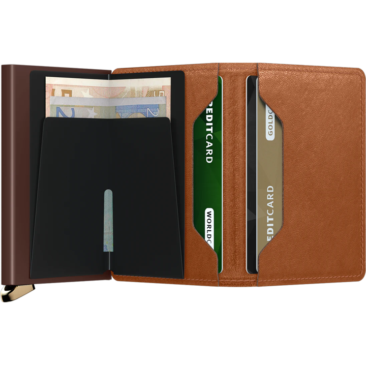 Daniel Ray Secrid Slimwallet Emboss Lines Cognac