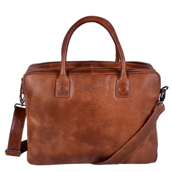 daniel ray DSTRCT Fletcher Street Business Laptoptas 15.6 inch + Sleutelhanger cognac