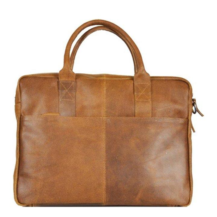 Daniel Ray DSTRCT Limited Double Zip 15'' Laptoptas + Sleutelhanger Cognac