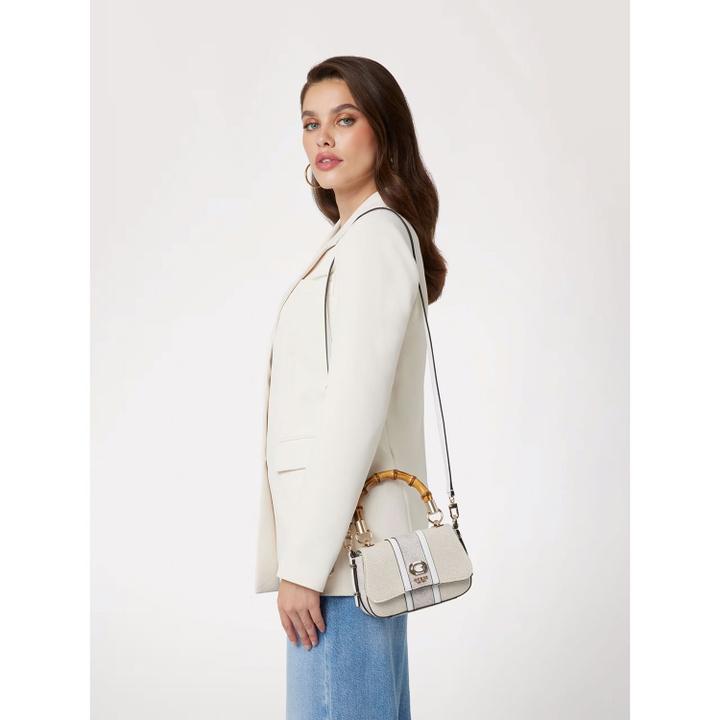 Daniel Ray Guess Kerima Bamboo Mini Tp Hndl Flp Natural-dove Logo