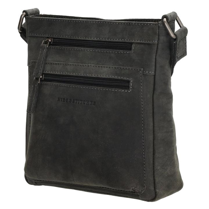 Daniel Ray Hide & Stitches Idaho Dusk Schoudertas Zwart