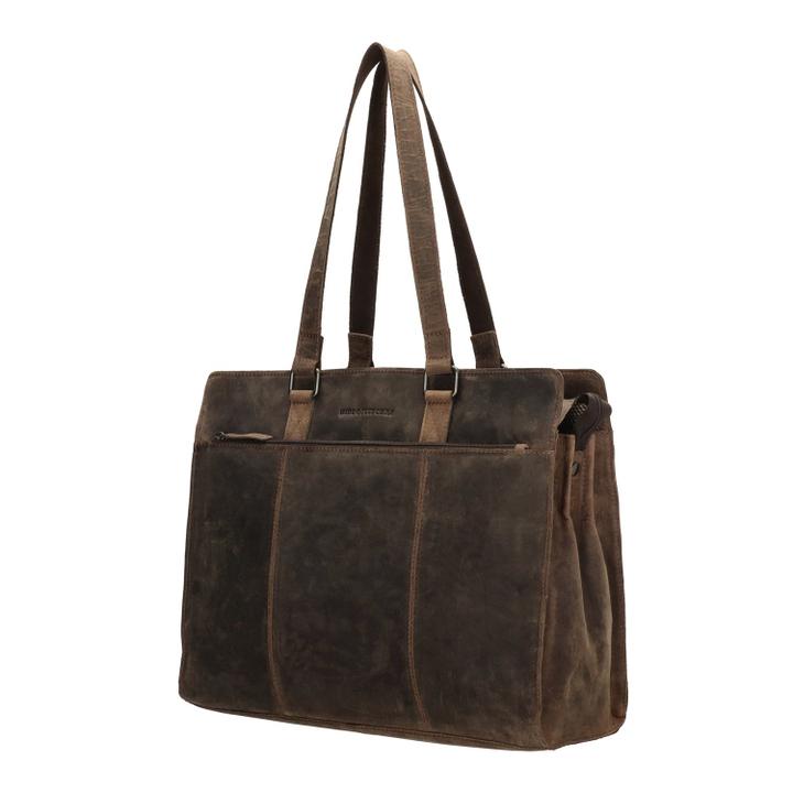 Daniel Ray Hide & Stitches Idaho Eclipse Laptoptas Donkerbruin