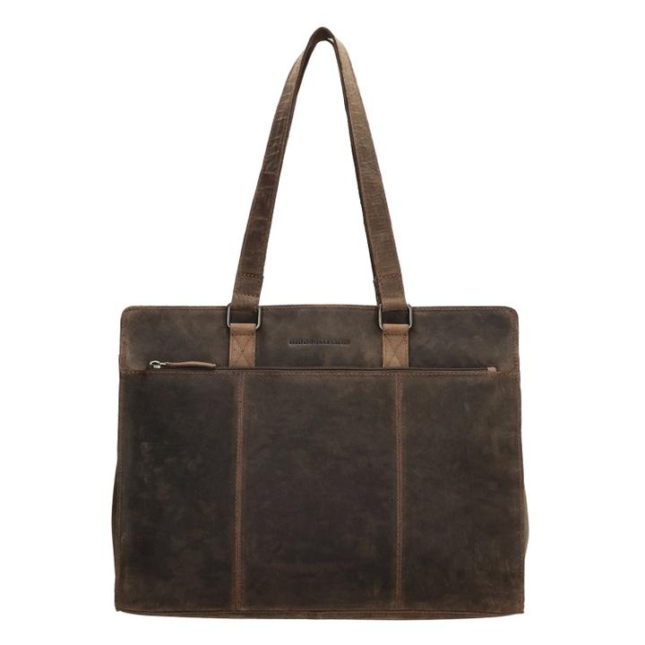 Daniel Ray Hide & Stitches Idaho Eclipse Laptoptas Donkerbruin