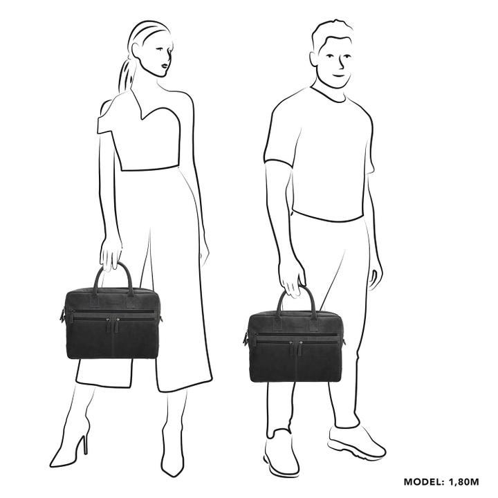 Daniel Ray Hide & Stitches Idaho Enchant Laptoptas Donkerzand