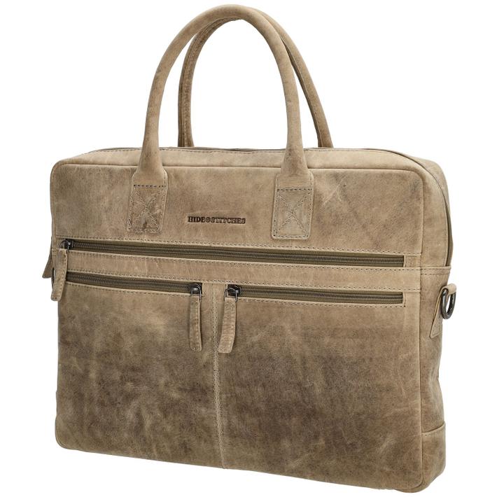 Daniel Ray Hide & Stitches Idaho Enchant Laptoptas Donkerzand