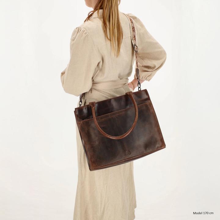 Daniel Ray Hide & Stitches Next Navajo Laptopbag Darkbrown