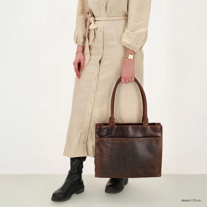 Daniel Ray Hide & Stitches Next Navajo Laptopbag Darkbrown