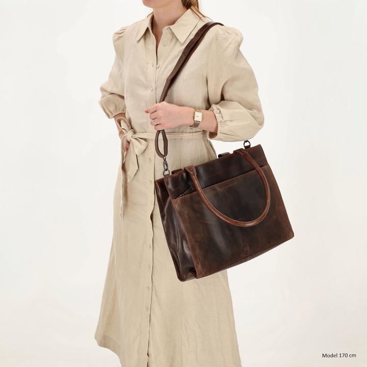 Daniel Ray Hide & Stitches Next Navajo Laptopbag Darkbrown